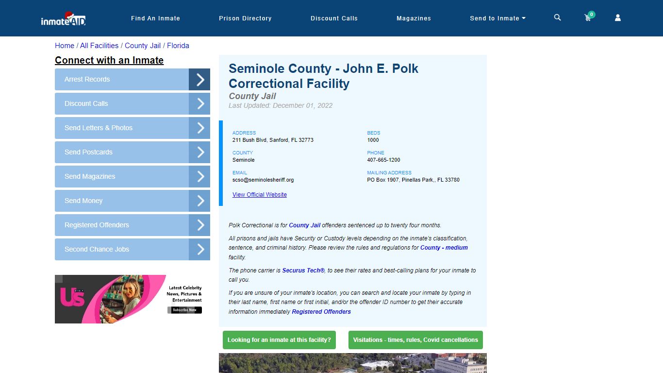 Seminole County - John E. Polk Correctional Facility - Inmate Locator ...