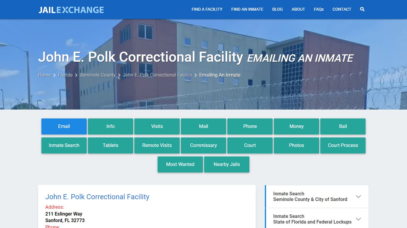 Inmate Text, Email - John E. Polk Correctional Facility, FL - Jail Exchange