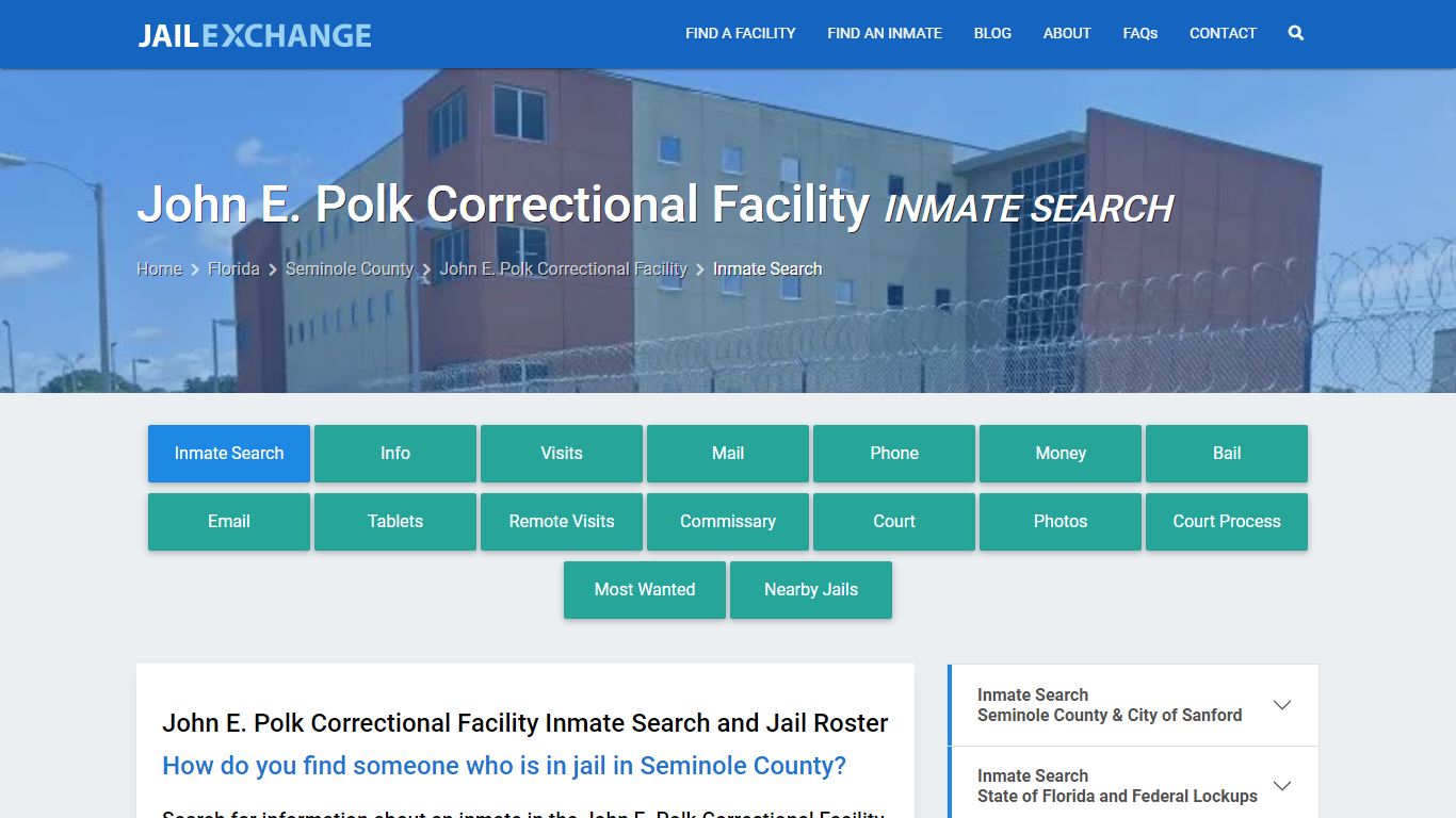 John E. Polk Correctional Facility Inmate Search - Jail Exchange